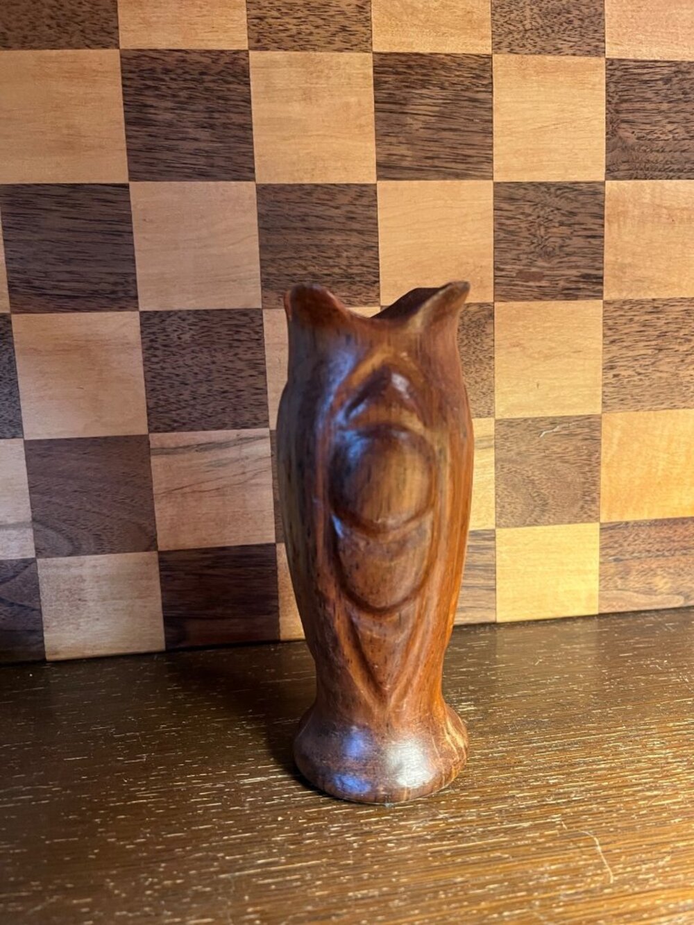 Vintage Carved Wood Vase A1224
